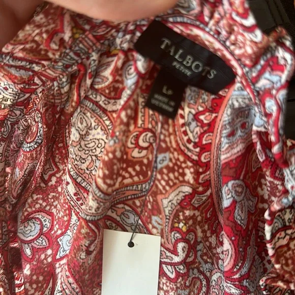 NWT Talbots Paisley Fall Dress Petite Large - Picture 9 of 9